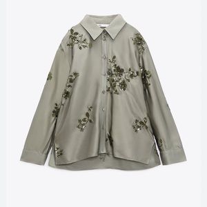 Zara 2023 SS Sequin Satin Effect Blouse (100% viscose)